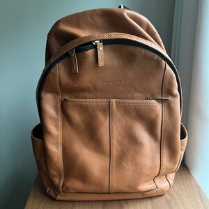Coach Brown Leather Men's Backpack